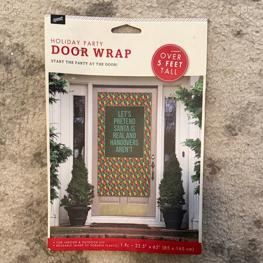Amscan Holiday Party Door Wrap - Festive Multicolor Design